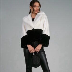 Color Block Softie Teddy Coat, Luxury Coat, Size M/L, NWT